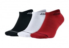 NIKE AIR JORDAN JUMPMAN NO-SHOW SOCKS BLACK WHITE GYM RED