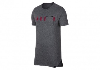 NIKE AIR JORDAN SPORTSWEAR ALT-HEM POCKET TEE CARBON HEATHER