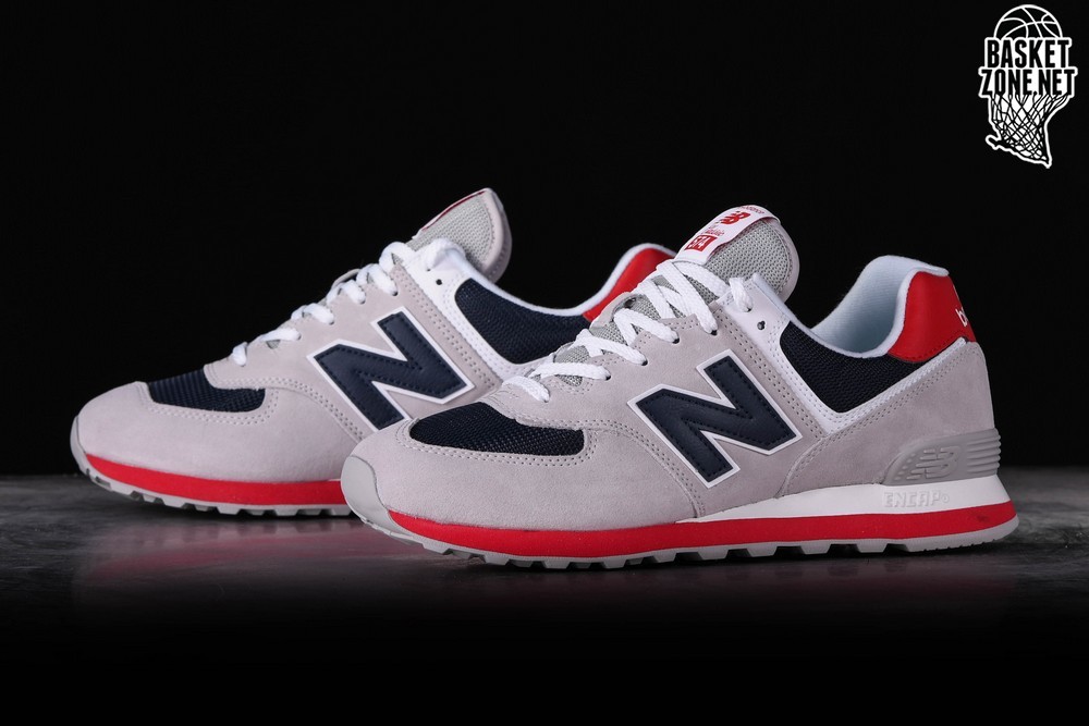new balance 574 grey and red