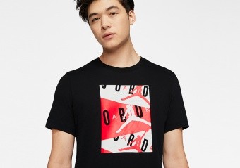 NIKE AIR JORDAN CREW TEE BLACK