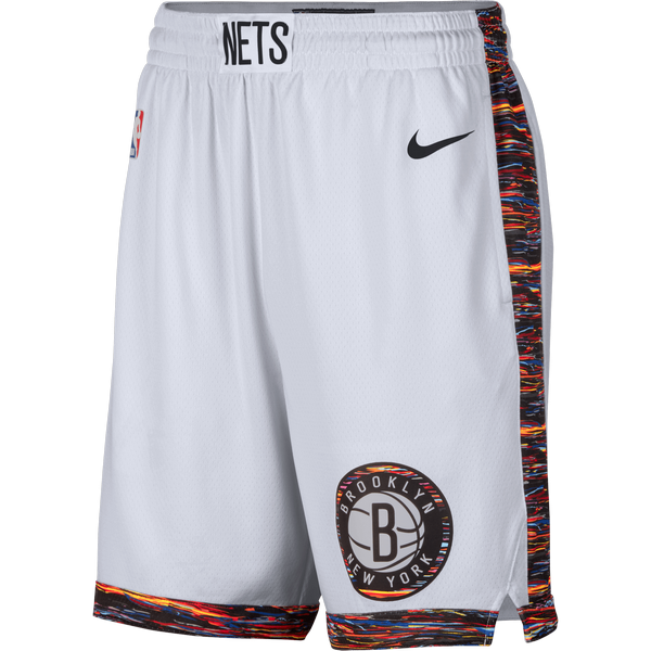 NIKE NBA BROOKLYN NETS CITY EDITION SWINGMAN SHORTS WHITE
