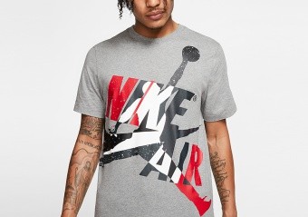 NIKE AIR JORDAN JUMPMAN CLASSICS CREW TEE CARBON HEATHER