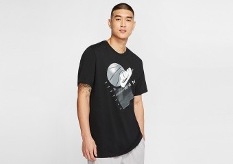 NIKE AIR JORDAN JUMPMAN GRAPHIC BASKETBALL CREW TEE BLACK