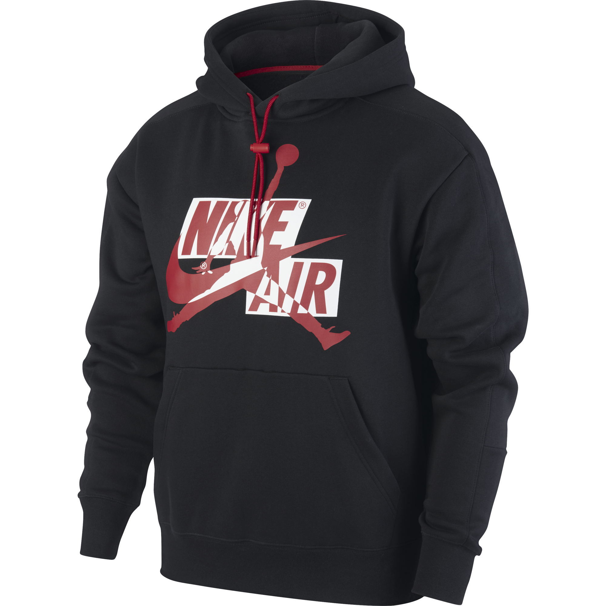 NIKE AIR JORDAN JUMPMAN CLASSICS FLEECE PULLOVER HOODIE BLACK