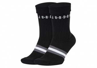 NIKE AIR JORDAN LEGACY CREW 2PACK SOCKS BLACK