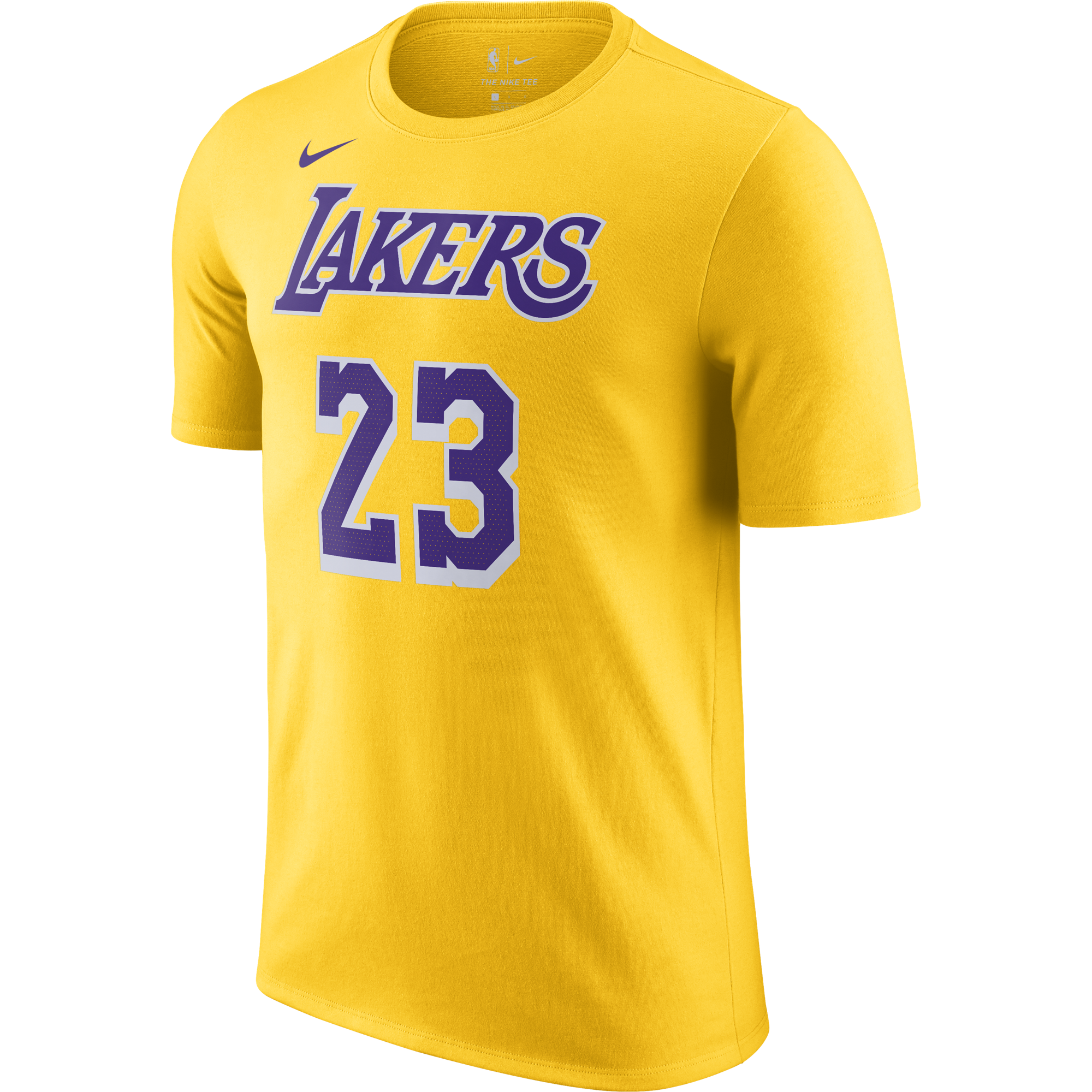 NIKE NBA LOS ANGELES LAKERS LEBRON JAMES 23 TEE AMARILLO