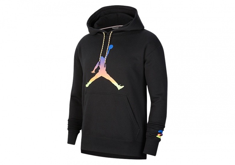 NIKE AIR JORDAN SPORT DNA MULTICOLOR HBR FLEECE PULLOVER HOODIE BLACK price 65.00 Basketzone