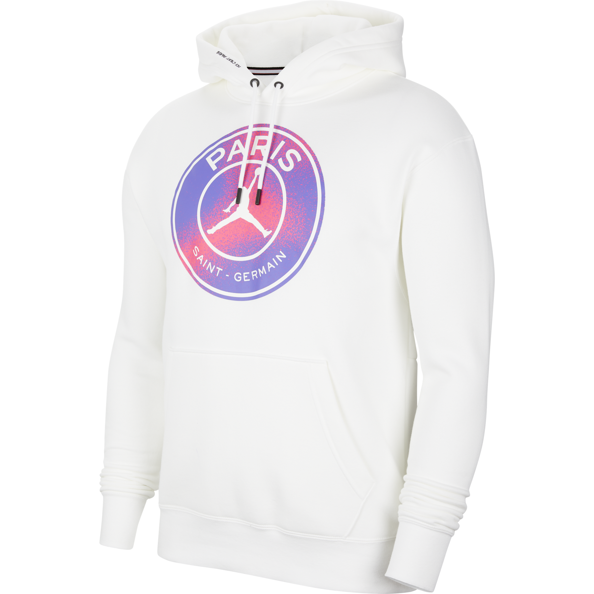 NIKE AIR JORDAN PSG PARIS SAINT-GERMAIN FLEECE PULLOVER HOODIE WHITE