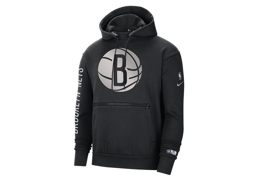 NIKE BROOKLYN NETS COURTSIDE HOODIE BLACK