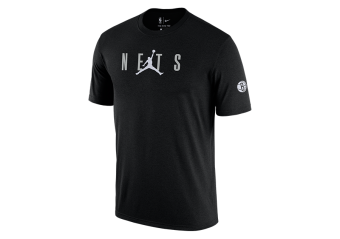 NIKE NBA BROOKLYN NETS COURTSIDE STATEMENT TEE BLACK
