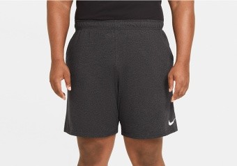 NIKE DRI-FIT COTTON SHORTS BLACK HEATHER