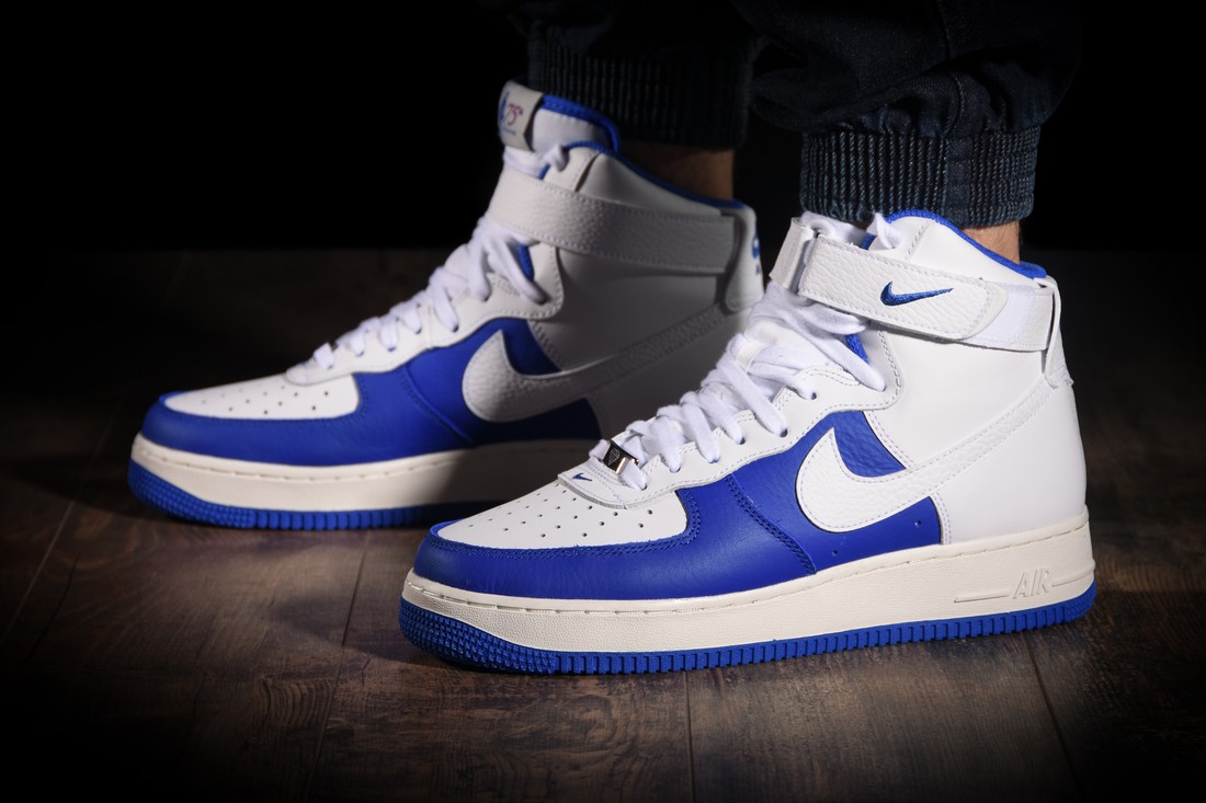 NIKE AIR FORCE 1 HIGH '07 LV8 NBA 75th ANNIVERSARY ROYAL WHITE