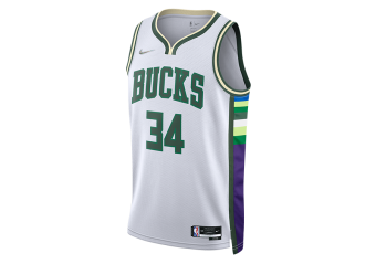NIKE NBA MILWAUKEE BUCKS GIANNIS ANTETOKOUNMPO SWINGMAN JERSEY CITY EDITION WHITE