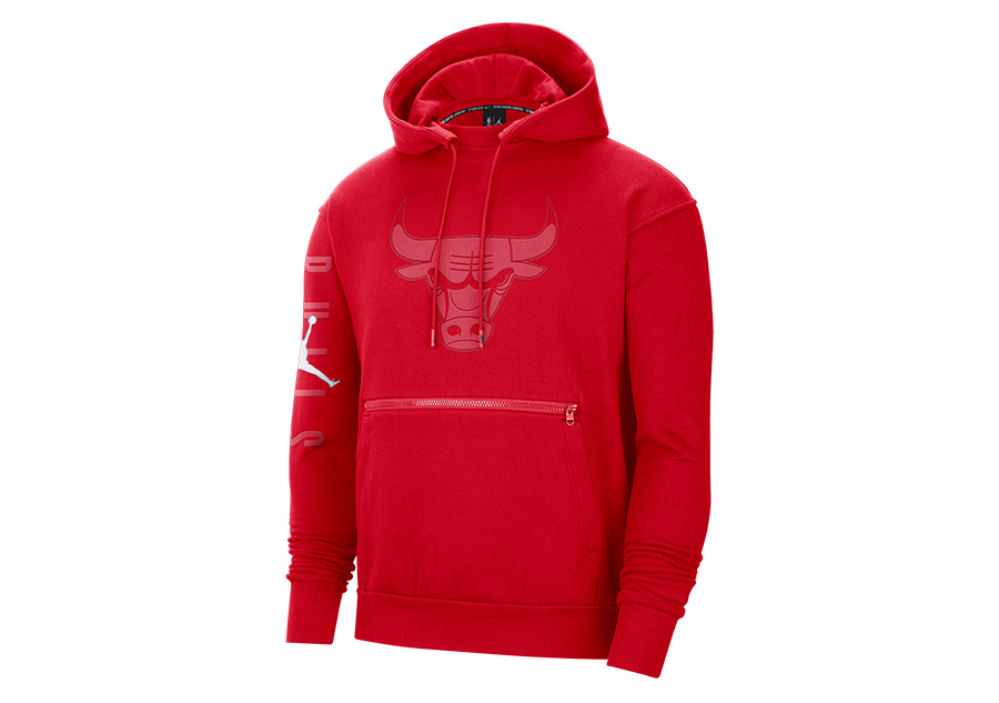 NIKE NBA CHICAGO BULLS FLEECE COURTSIDE STATEMENT HOODIE UNIVERSITY RED