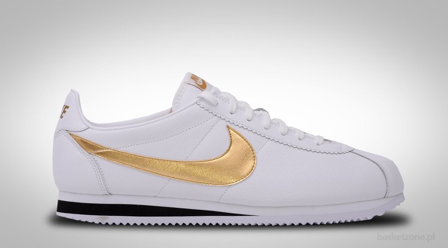 Classic cortez leather 09 white metallic gold clearance
